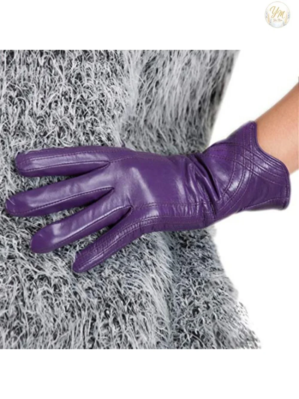Nappa Leather Gloves Warm Handmade Curve Lambskin for Women